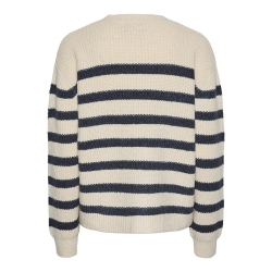 Pull Bleu/Blanc Femme Pieces Klara