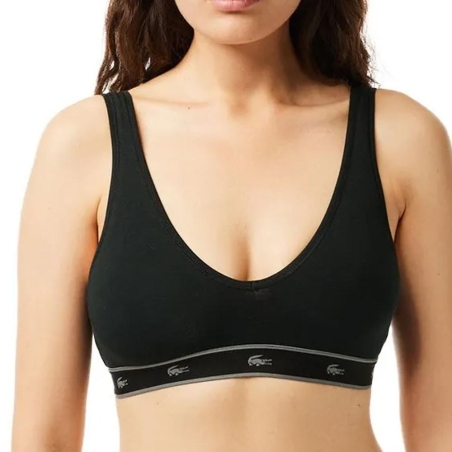 Brassière Noir Lacoste Stripe Color