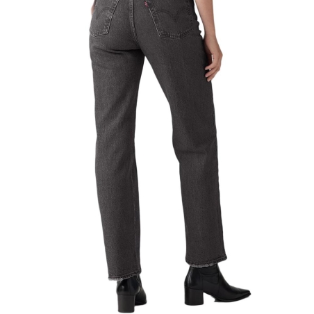 Jean Noir Femme Levi's Ribcage Straight Ankle Blacks