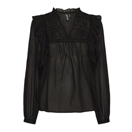 Blouse Noir Femme Pieces Makenna