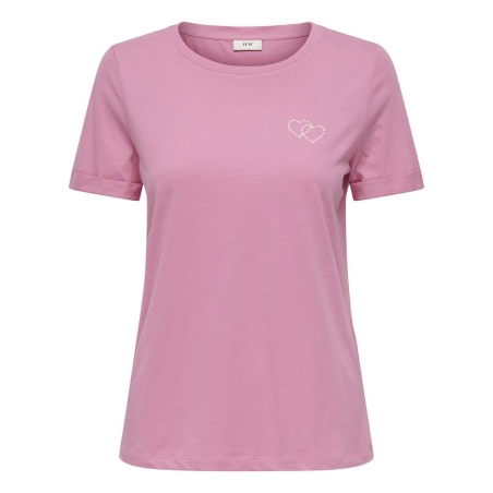 T-shirt Rose/Blanc Femme JDY Kitty