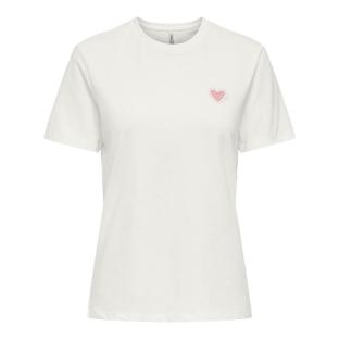 T-Shirt Blanc/Rose Femme Only Heart