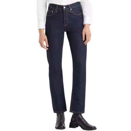 Jean 501 Bleu Foncé Femme Levi's Med Indigo 12501