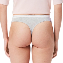 X3 Strings Gris/Noir Femme Lacoste Coton Stretch