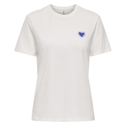 T-Shirt Blanc/Bleu Femme Only Heart