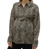 Chemise Noire/Beige Femme Mamalicious Cherry