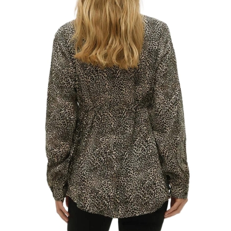 Chemise Noire/Beige Femme Mamalicious Cherry