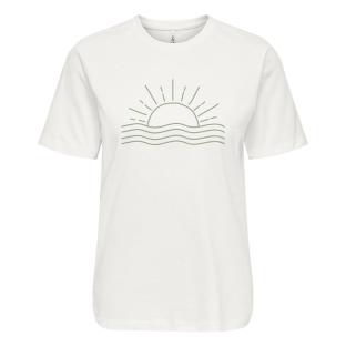 T-Shirt Blanc/Vert Femme Only Lanya