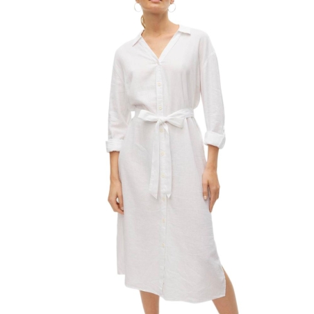 Robe Chemise Blanche Femme Vero Moda Linn