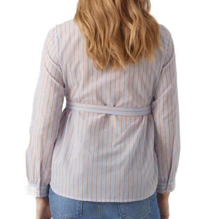 Blouse de Grossesse Bleu/Orange Femme Mamalicious Cabana