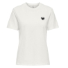 T-Shirt Blanc/Noir Femme Only Heart