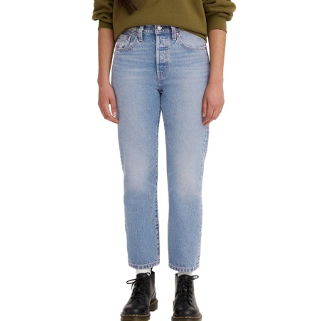 Jean 501 Bleu Femme Levi's Original Cropped