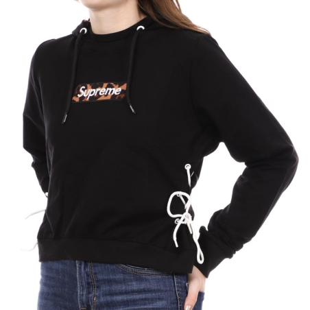 Sweat à capuche Noir Femme Supreme Grip Wild