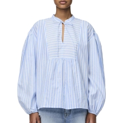 Blouse Bleu/Blanche Femme Pieces Lilia
