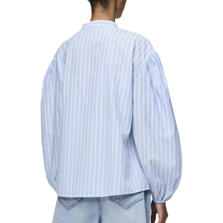 Blouse Bleu/Blanche Femme Pieces Lilia