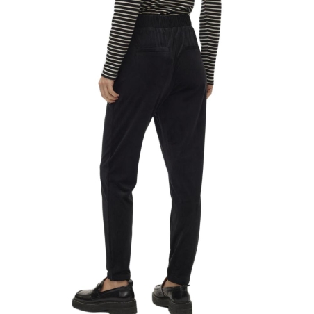 Pantalon fluide Velours Noir Femme Vero Moda Lea