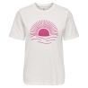T-Shirt Blanc/Rose Femme Only Lanya