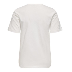 T-Shirt Blanc/Rose Femme Only Lanya