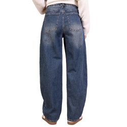 Jean Ballon Bleu Foncé Femme Monday Premium