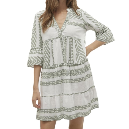 Robe Beige/Vert Femme Vero Moda Dicthe