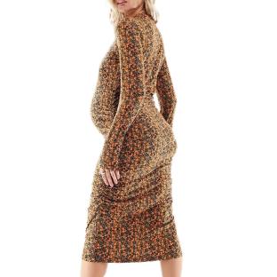 Robe Orange/Noir Femme Mamalicious Laura