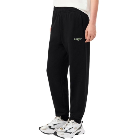 Jogging Noir Femme Lacoste straight fit siglé