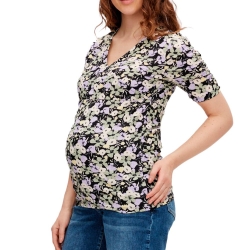 Blouse Violette/Noire/Jaune Femme Mamalicious Janice
