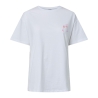 T-Shirt Blanc/Rose Femme Pieces Fasty