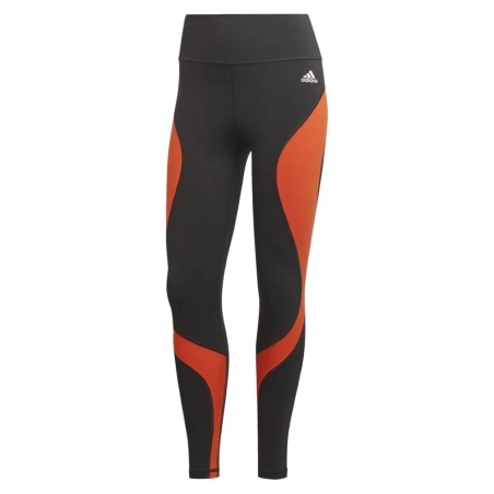 Legging Gris Foncé/Orange Femme Adidas Hit