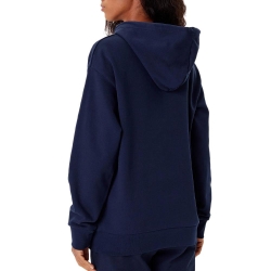 Sweat à Capuche Marine Femme Lacoste polaire surdimensionné
