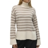 Pull Blanc/Marron Femme Vero Moda Fantastic Rollneck