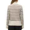Pull Blanc/Marron Femme Vero Moda Fantastic Rollneck