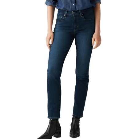 Jean 724 Bleu Femme Levi's High Rise Straight Dark In