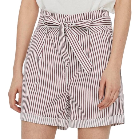 Short Blanc/Bordeaux Femme Vero Moda Eva