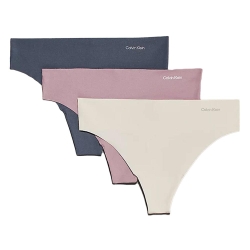Lot de 3 Strings Noir/Rose/Blanc Femme Calvin Klein Jeans Thong
