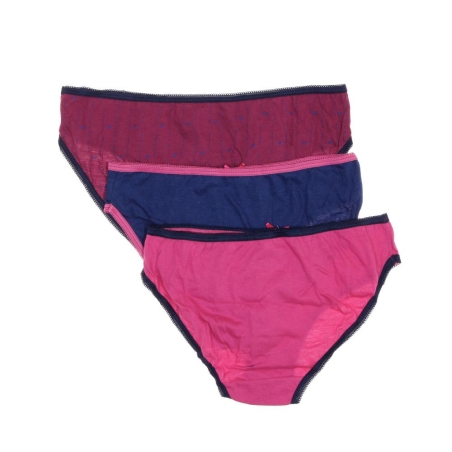 Lot x3 Culottes Marine/Fuchsia Femme Simply Me