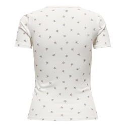 T-Shirt Blanc/Mauve Femme JDY Lucky