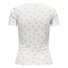 T-Shirt Blanc/Mauve Femme JDY Lucky