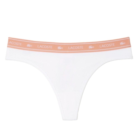 Tanga Blanc/Rose Femme Lacoste More