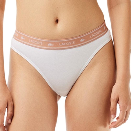 Tanga Blanc/Rose Femme Lacoste More