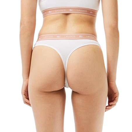 Tanga Blanc/Rose Femme Lacoste More