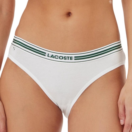 String Blanc/Vert Femme Lacoste More