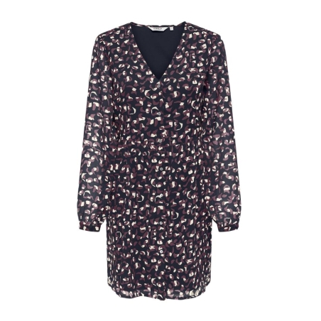 Robe Marine/Bordeaux Femme Only Button