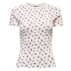T-Shirt Blanc/Rouge Femme JDY Lucky
