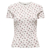 T-Shirt Blanc/Rouge Femme JDY Lucky
