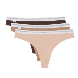 X3 Strings Beige Femme Lacoste Coton Stretch