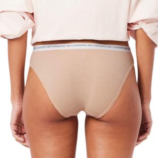 X3 Culottes Beige Femme Lacoste coton stretch