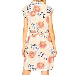 Robe Chemise Beige à fleurs Femme LEE Tropical
