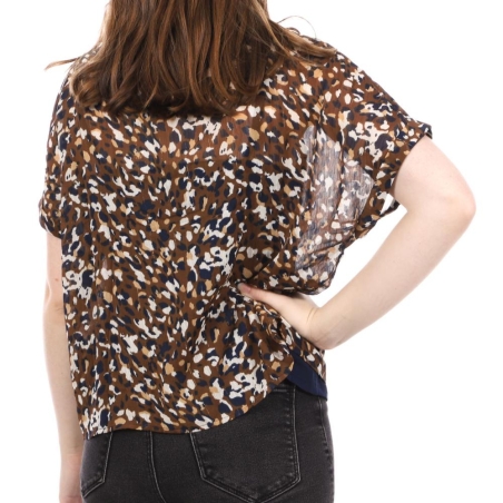 Blouse Marron léopard Femme Only Soph