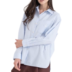 Chemises Bleu Femme Calvin Klein Jeans Poplin Relaxed